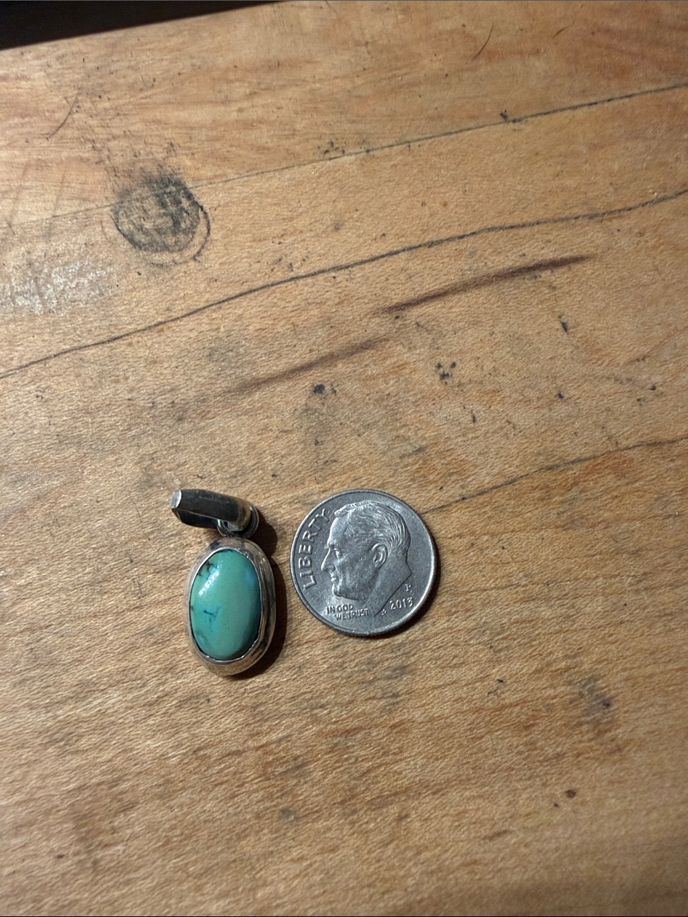 Artisan handmade Turquoise Oval Pendant Necklace Charm -